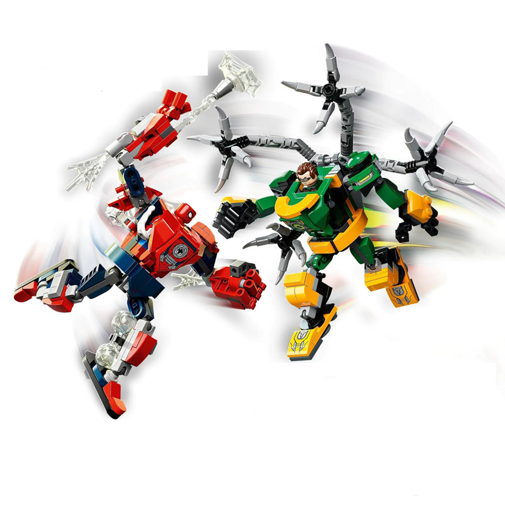 Model Kit Vs Lego - Superheroes Spider-Man VS Doctor Octopus Mech