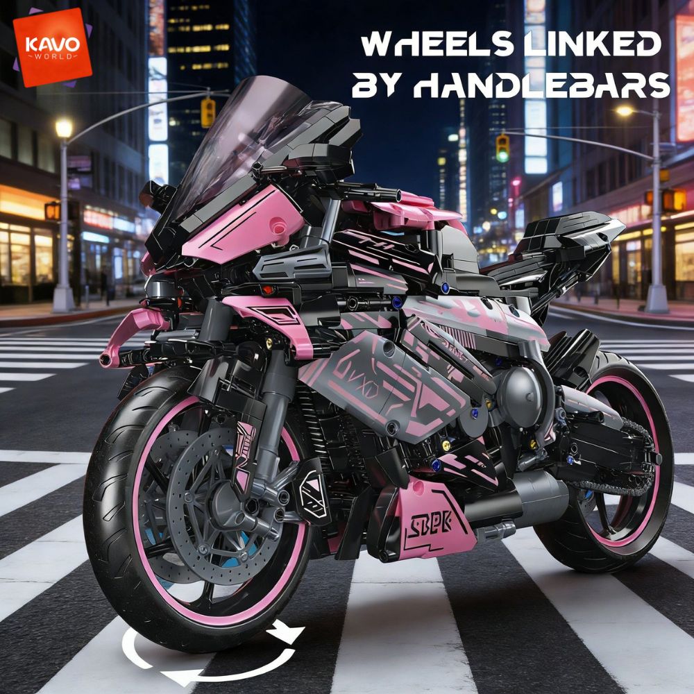 KAVOWORLD 2096PCS Pink Motorcy - огляд і ціна Model Kit Motor Nuclear